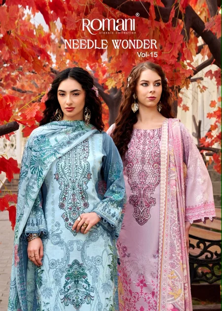 Needle Wonder Vol 15 By Romani Cotton Digital Printed Dress Material 